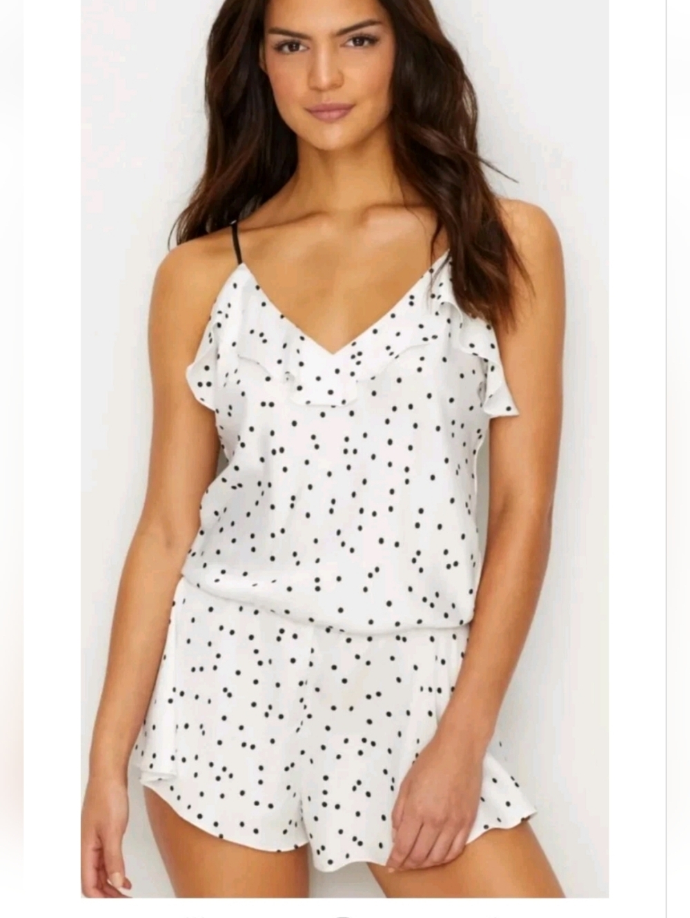 kate spade White and Black Polka Dot Top